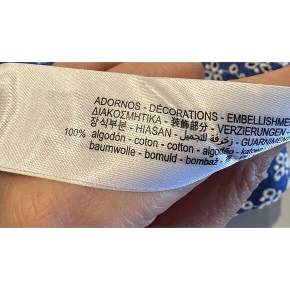 Zara Women’s Size Small Eyelet Shorts Blue White High Rise Coastal Preppy - Picture 8 of 8